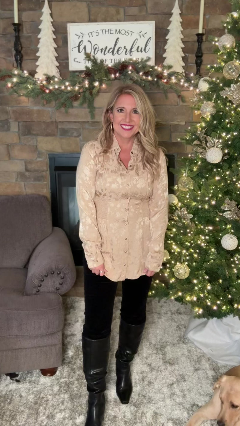 XCVI Lillia Senneca Blouse : Taupe