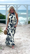 Alivia Halter Top Maxi Dress : Black