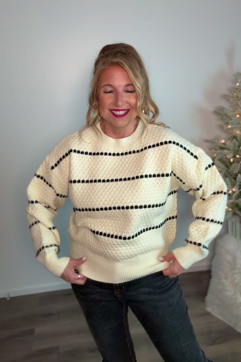 Ashby Pebble Textured Sweater : Cream