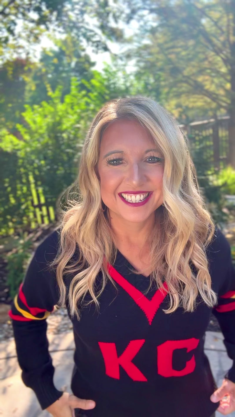 KC Varsity Vintage Cheer Sweater : Black