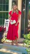 Blakely Tiered Dress : Red