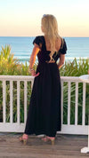Tribal Delvina Maxi Dress w/ Front Detail : Black