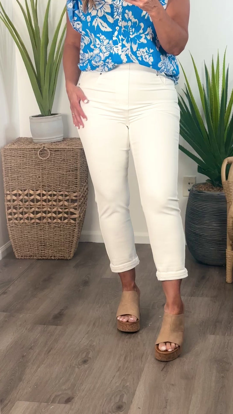 Liverpool Chloe Crop Skinny : Bright White