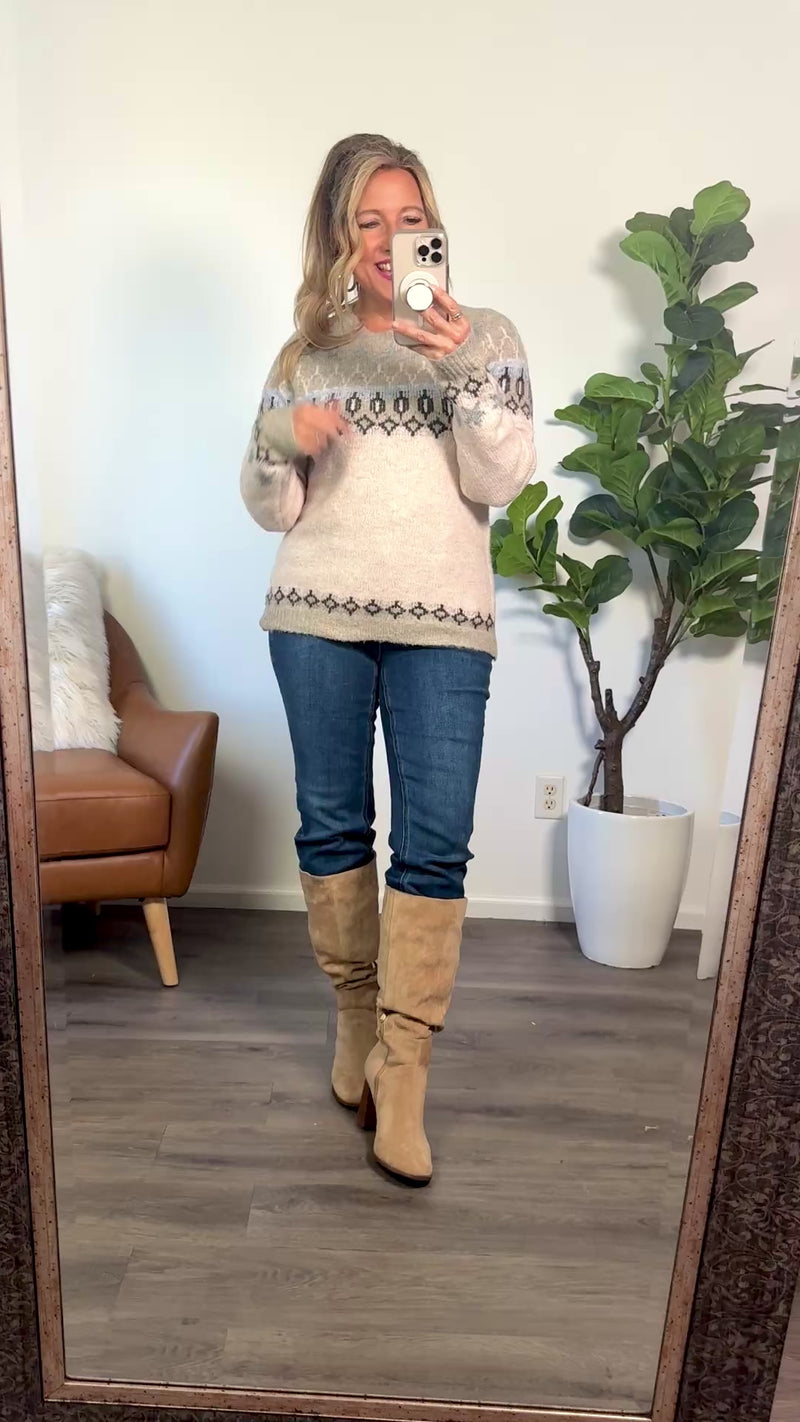 Kimia Star Fairisle Sweater : Oat Multi