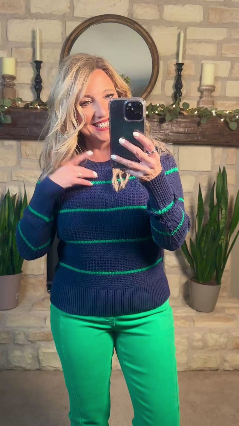 Tribal Joslyn Crew Neck Sweater : Jet Blue