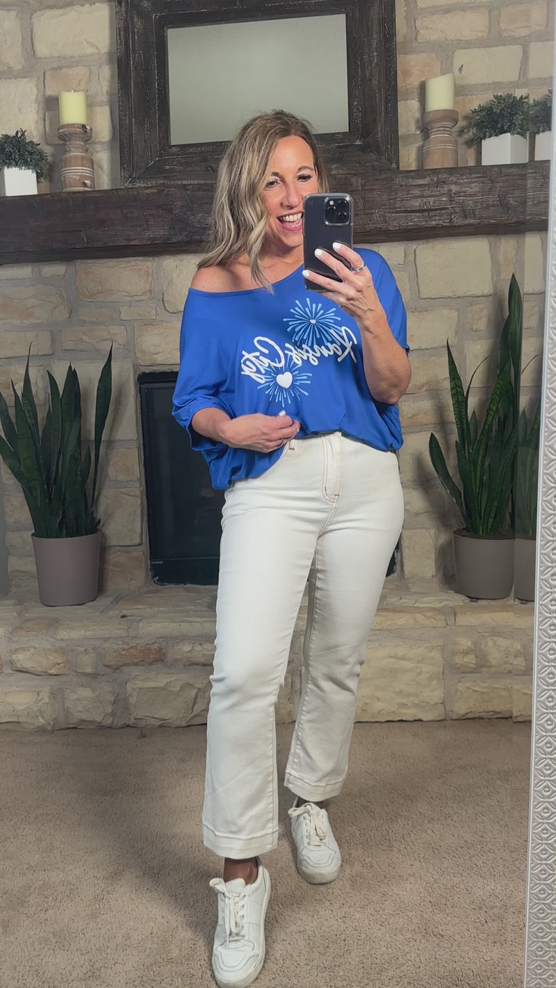 Kansas City Dolman Fireworks Top : Royal