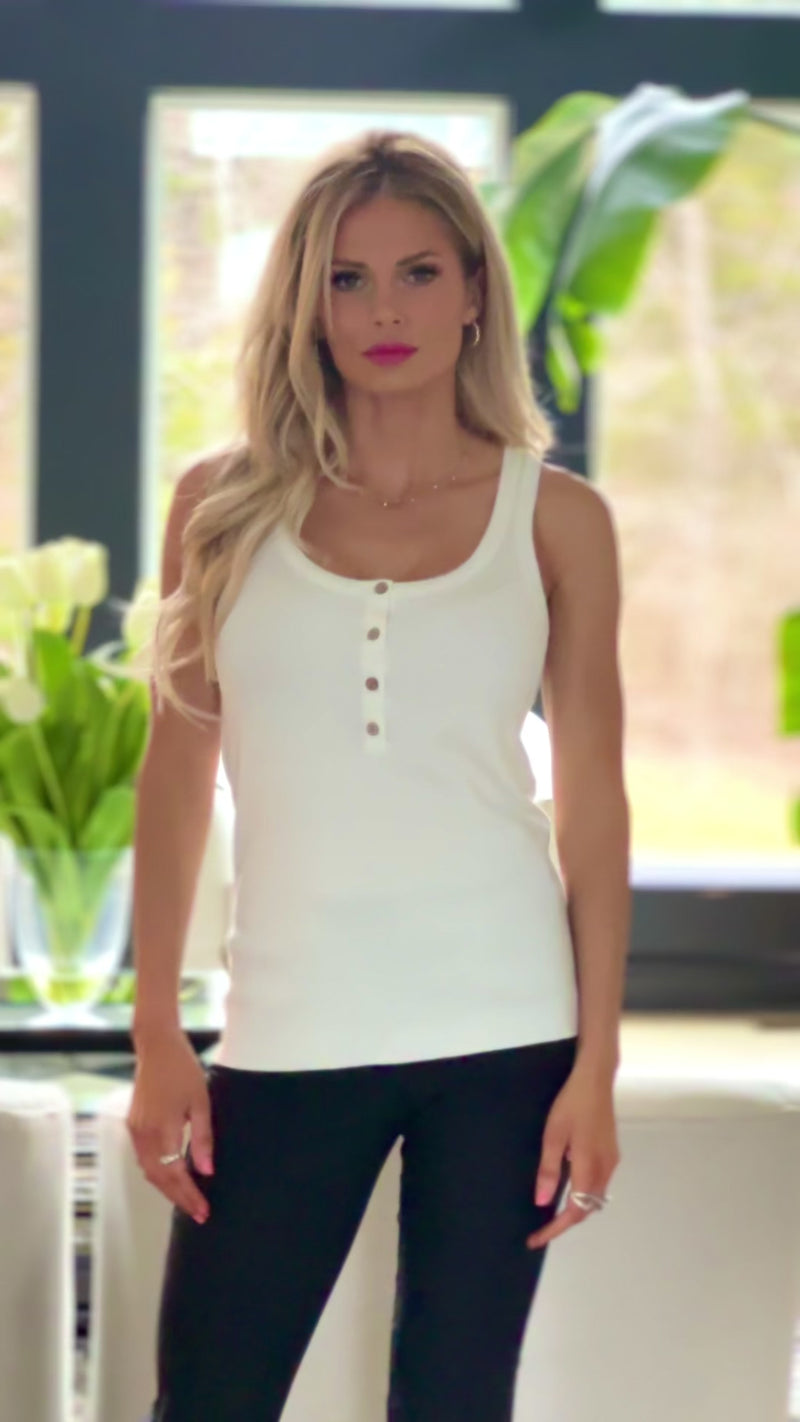 Let's Go Shopping Tank : Cream