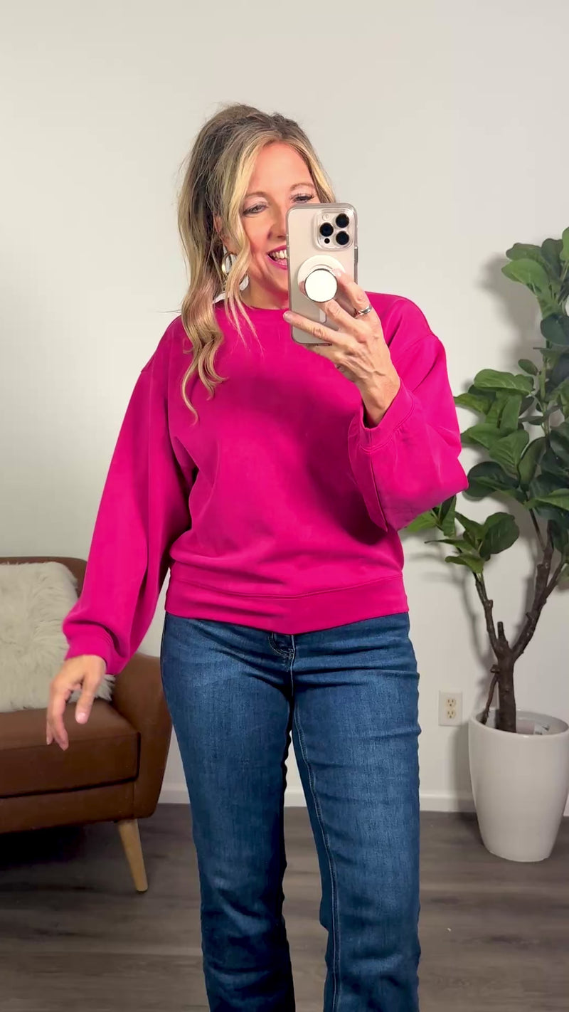 Amiah Super Soft Pullover : Fuchsia