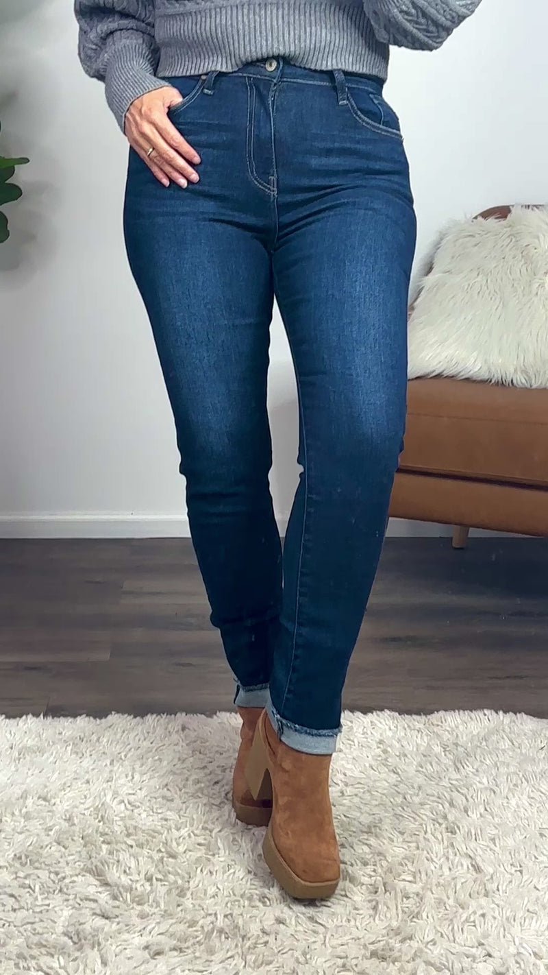 KanCan Brittany High Rise Cigarette Skinny Jean : Dark Wash
