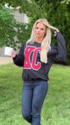 KC Vinyl Puffed Letter Sweatshirt : Black/Red