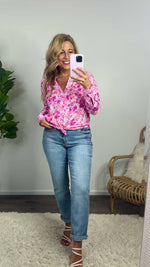 Velvet Heart Eleni Long Sleeve Button Down Blouse : Pink