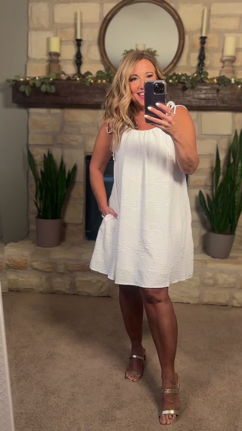 Gyda Woven jacquard Cami Dress : Off White