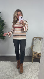 Liverpool Bardot Boatneck Textured Sweater : Rust/Cream