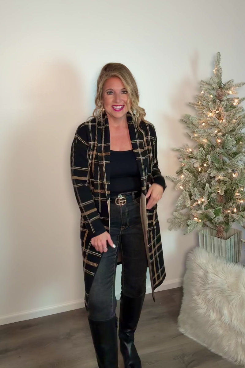 Tribal Oriana Sweater Coat : Black