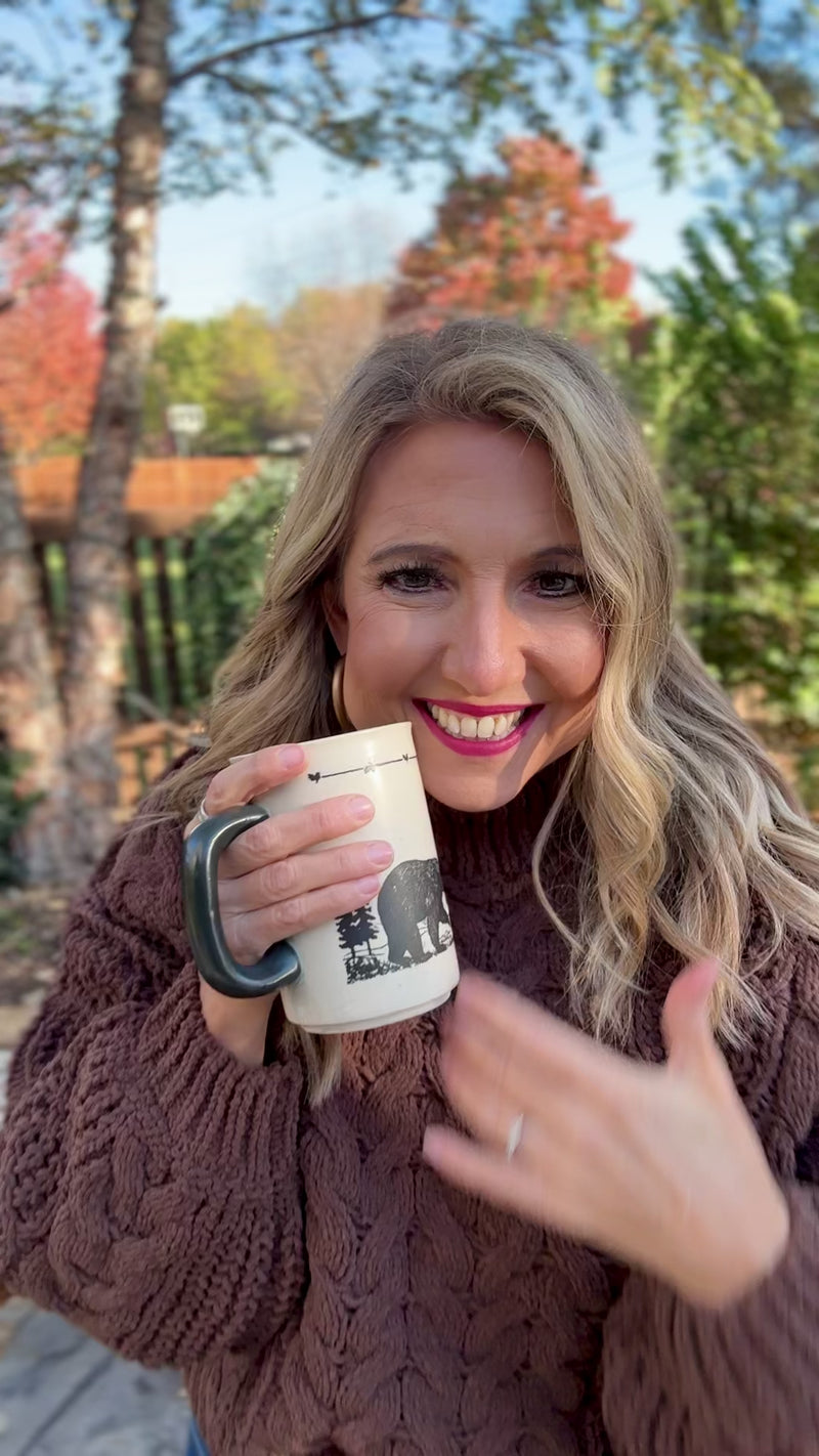 Zelia Soft Cable Knit Sweater : Brown