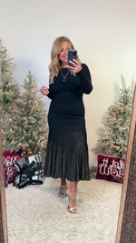 Midnight Ball Sweater Maxi Dress : Black