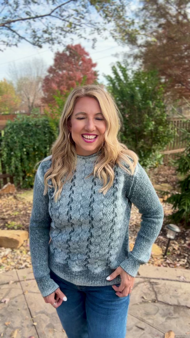 Charlie B Tae Crew Neck Sweater : Denim