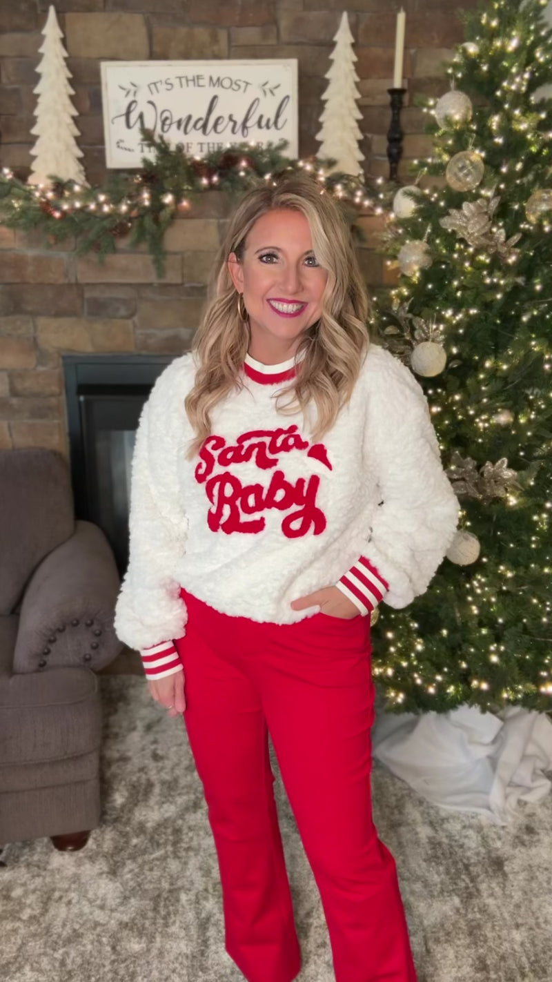 Santa Baby Fluff Pullover : White
