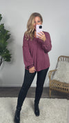 Take The Time Thermal Ribbed Top : Wine