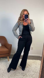 Emily in Paris Houndstooth Tweed Blazer : Black