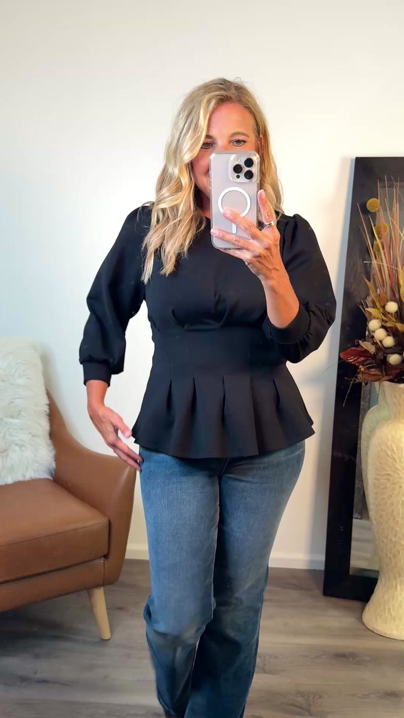 Ziva Double Knit Top : Black