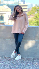 Thea Vintage Wash Long Pullover : Toasted Almond