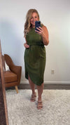 Montebello Fine Ribbed Dress : Olive