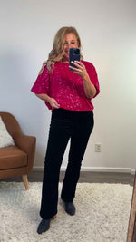 Holiday Parties Sequin Top : Fuchsia