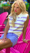 Laina V neck Knit Top : Lavender