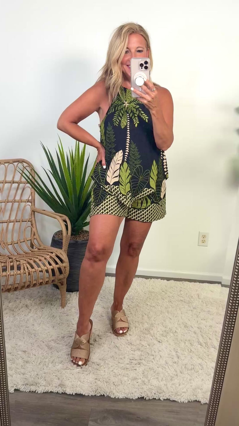 Boca Raton Palm Tree Tank : Black/Olive