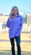 Lula Fleece Embroidered Exit 313 Snap : Lavender