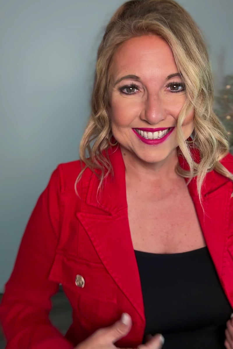 Liverpool Zuma Peplum Jacket : Red