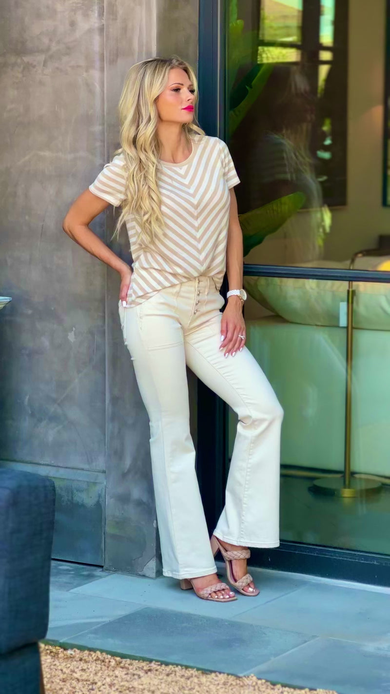Liverpool Lennie Utility Flare w/ Cinch Back : Dunes