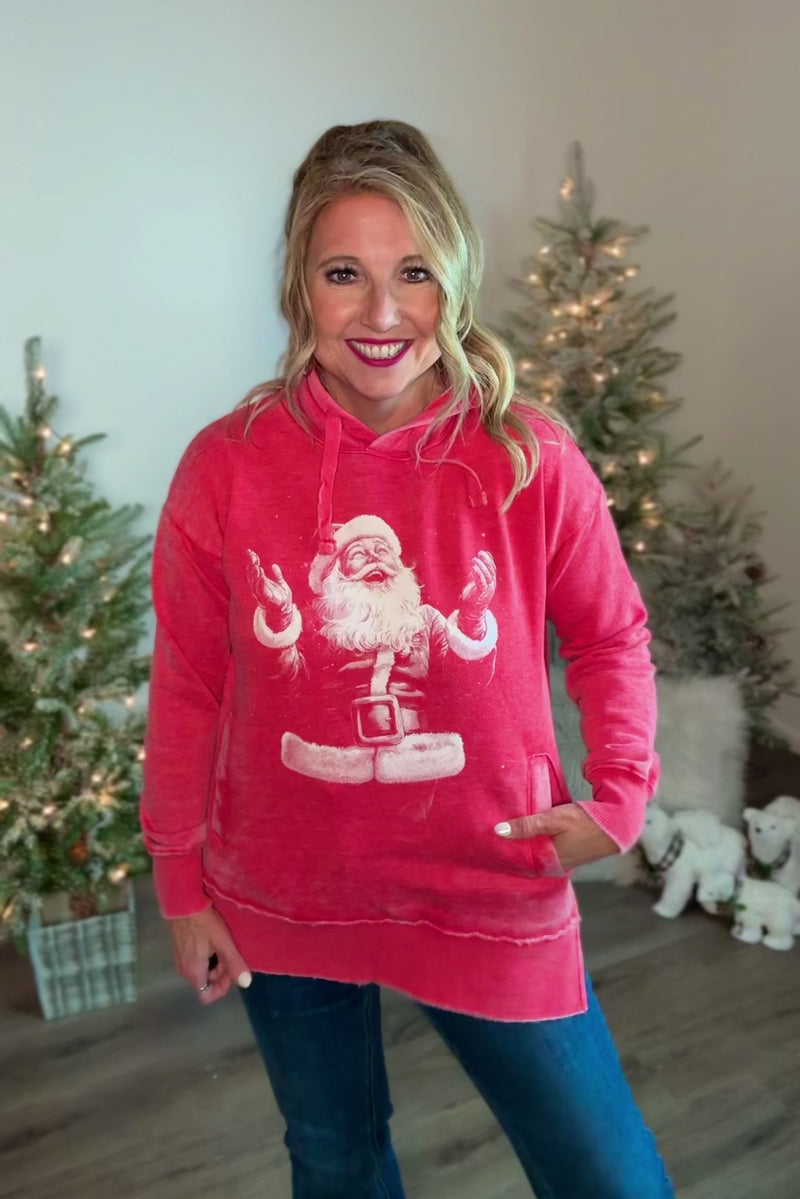 Snowy Santa Hoodie : Red
