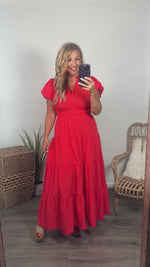 Blakely Tiered Dress : Red