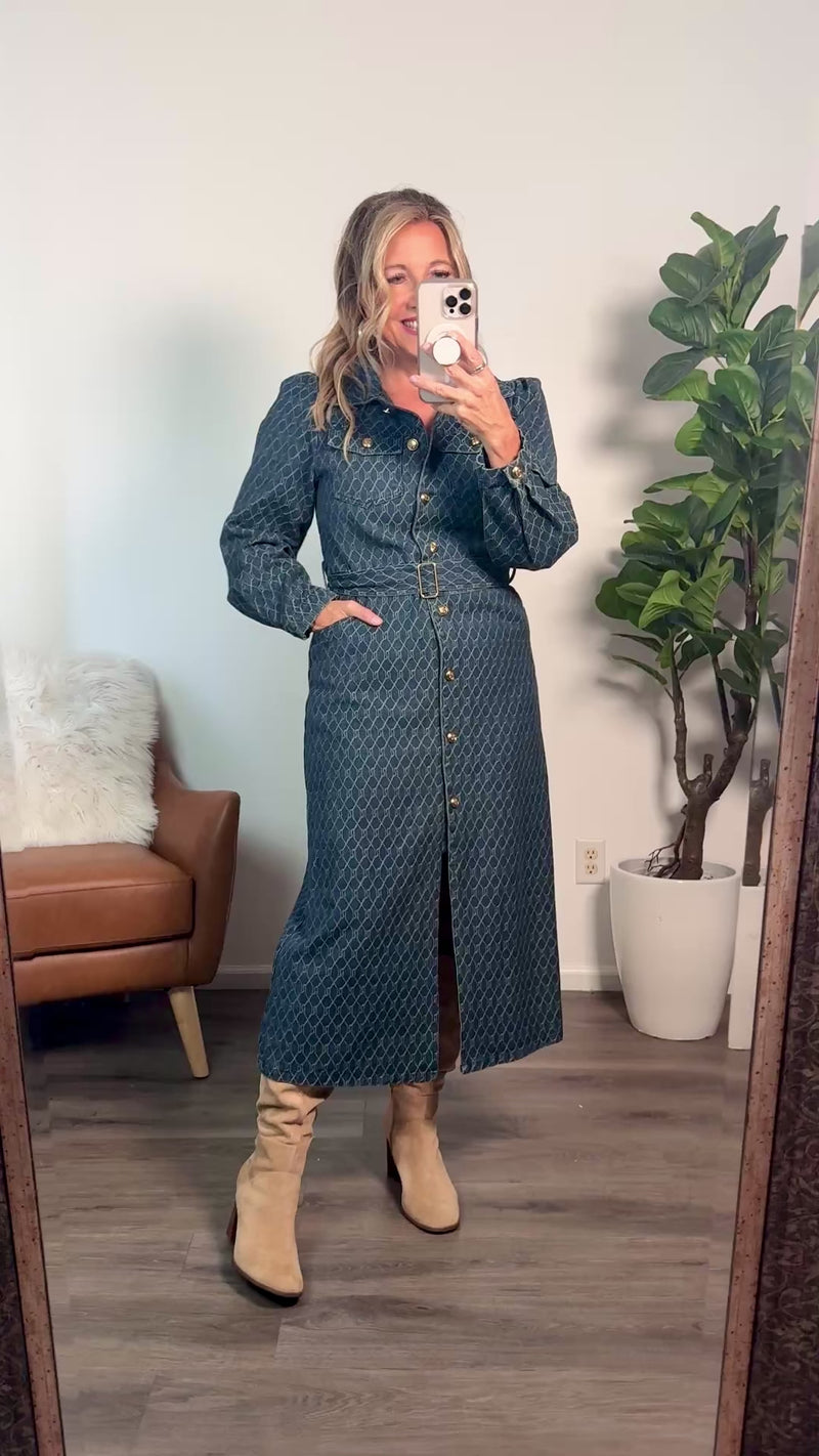 Ettore Button Up Dress : Denim