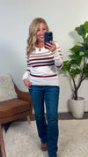 Cheyenne Striped Knitted Top : Rust/Brown