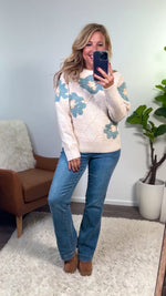 Kandice Floral Sweater : Oatmeal