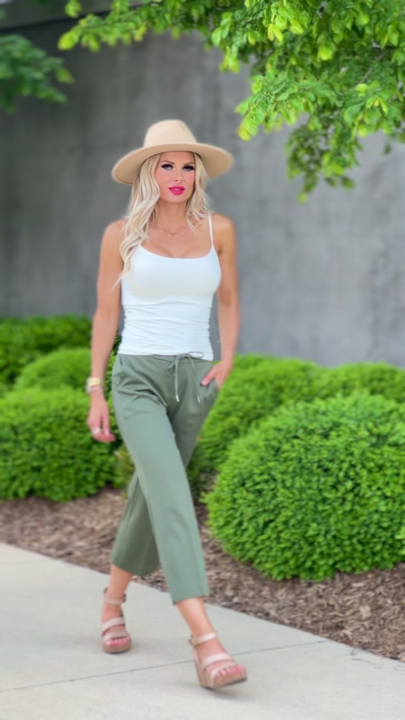 Liverpool Alicia Culotte Pants : Olive