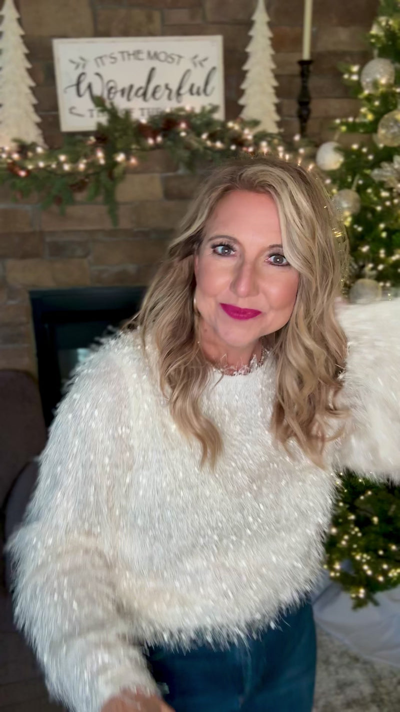 Cassia Fluffy Fuzzy Top : Cream