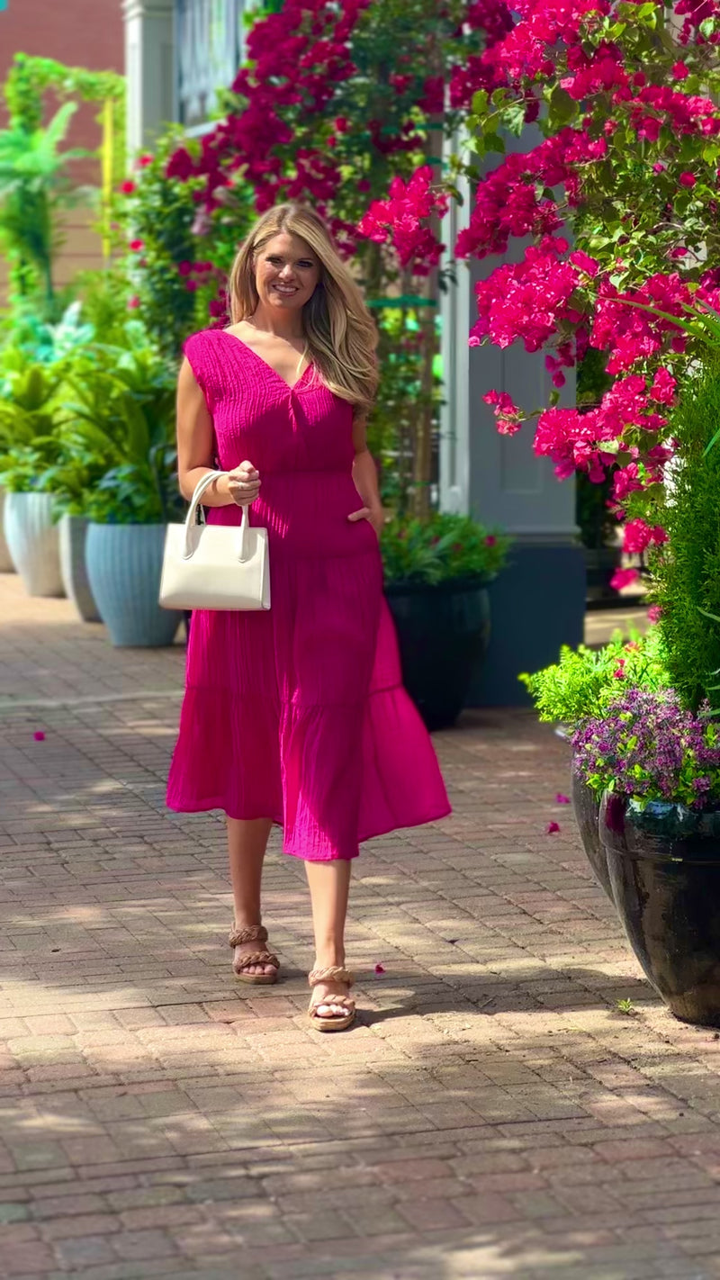 Hailee Maxi Dress : Hot Pink