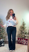 Sassy Ho Ho Ho Sweater : Ivory & Red