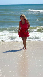 Emilijah Contrast Tank Mini Dress : Cherry
