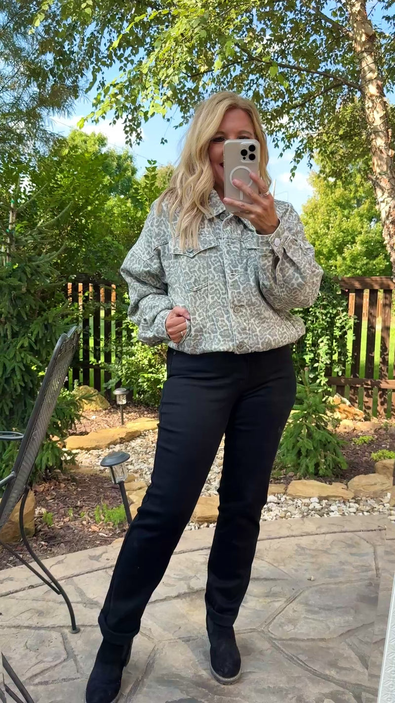 Kyoko Denim Jacket : Leopard