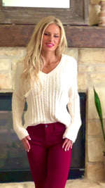 Gayle Fine Gauge Pullover Sweater : French Vanilla