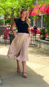 Sandra Button up Midi Skirt : Champagne