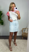 Velvet Heart Kayla Denim Skirt : Bleached Wash