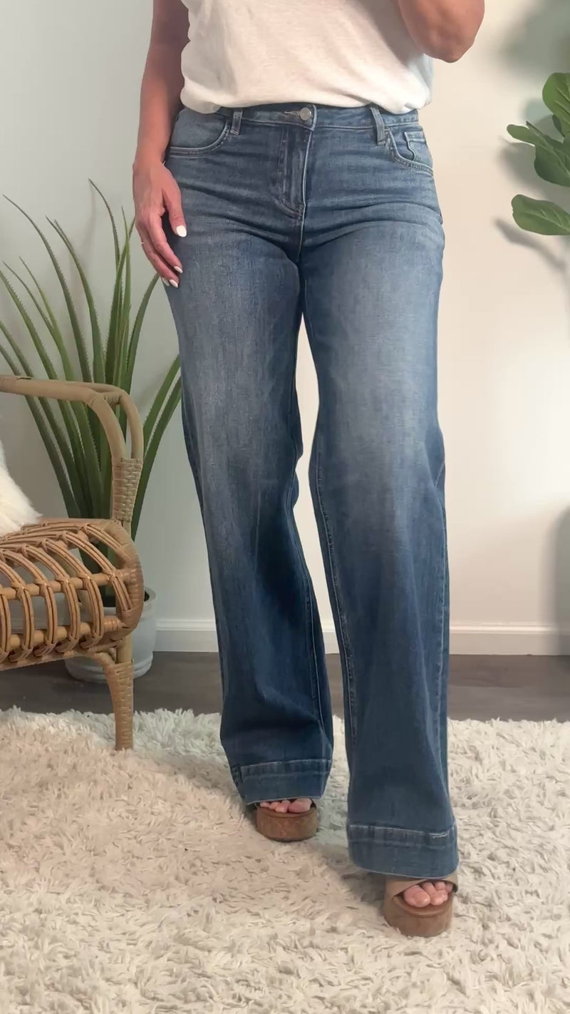 Bayeas Janece Low Ride Wide Leg Jeans : Medium