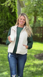 Fireside Feels Textured Vest : Taupe