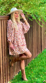 Darci Floral Print Dress : Rust